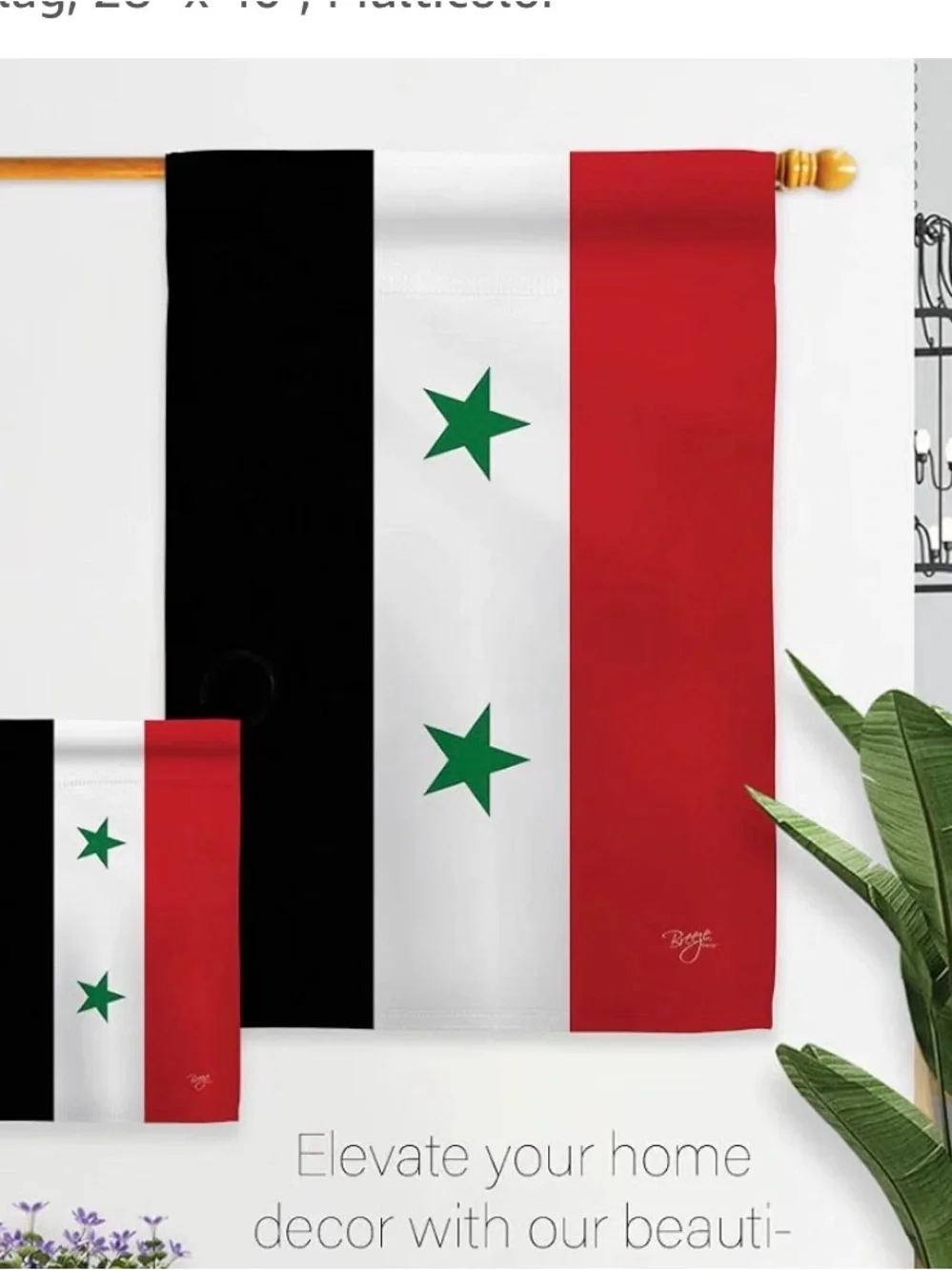 National Geographic Red White Black Flag with Green Stars